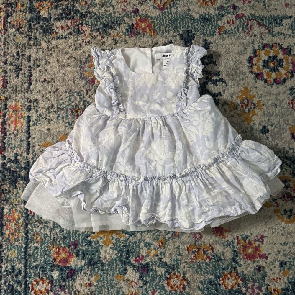 Jason Wu Girls Blue/Lavender Floral Ruffle Dress Size 12M